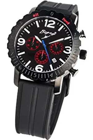 BOGEY Męski chronograf kwarcowy zegarek z gumową bransoletką BSFS008RDBK