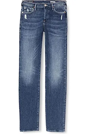 True Religion Damskie jeansy Highrise Turnup Blue Denim Straight Jeans, , 27W x 32L