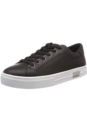 Armani Exchange Damskie buty typu sneaker Cow Leather Lace Up, czarny - -38 EU