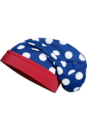 Playshoes Beanie duże kropki konik morski z ochroną UV, kapelusz dziewczęcy, niebieski (niebieski/biały), L (rozmiar producenta: 55 cm), , L