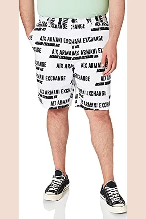 Armani Exchange Męskie szorty White Big Bold Logo Bermuda, , 38 PL
