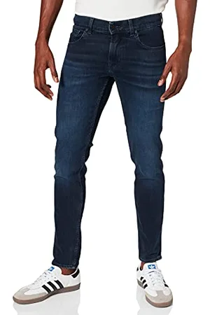 7 for all Mankind Męskie Slimmy Tapered Luxe Performance Eco Dark Blue Jeans, , 28W x 30L