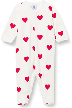 Petit Bateau Piżama Śpi Dobrze Bimba, Biały Marshmallow/Czerwony Terkuit, 6 mesi