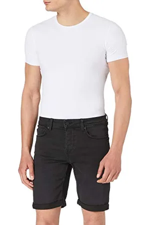 Only & Sons Onsply Reg Blk Jog Sht Pk 8581 Dnm Noos, Black Denim, XS, , XS