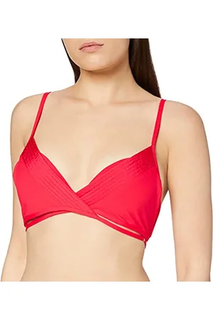 Seafolly Damska górna część bikini z Quilted Wrap Front Booster, czerwony (Chilli Chilli), 38 PL