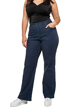 Ulla Popken Damskie dżinsy Marlene, szerokie, niebieski (Dark Blue Denim), W53 / L32