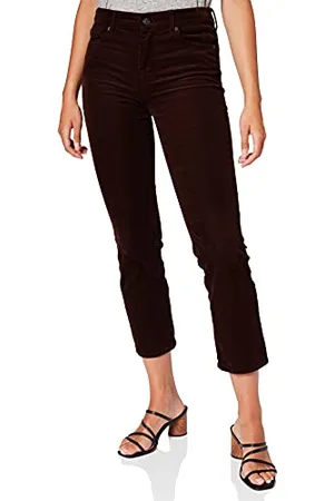7 for all Mankind Damskie spodnie The Straight Crop Corduroy Coffee, , 31W / 30L