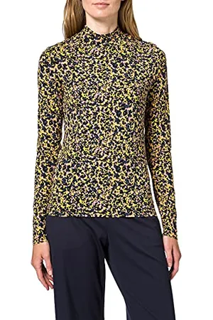 Scotch&Soda Damska koszulka z długim rękawem z nadrukiem z wysokim dekoltem w Organic Cotton T-Shirt, , L