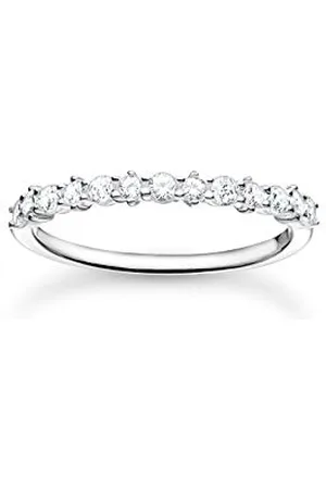 Thomas Sabo Damski pierścionek z białymi kamieniami srebro próby 925 TR2343-051-14, 54, Metal, Cyrkonia