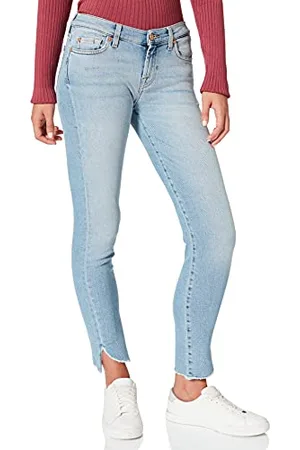 7 for all Mankind Damskie dżinsy The Skinny Crop Luxe Vintage Bright Side z frayed Curved Hem Jeans, , 27W / 30L