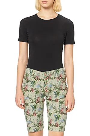 Timezone Bermudy damskie Regular ShaccyTZ, szare niebieskie Jungle Print, 29