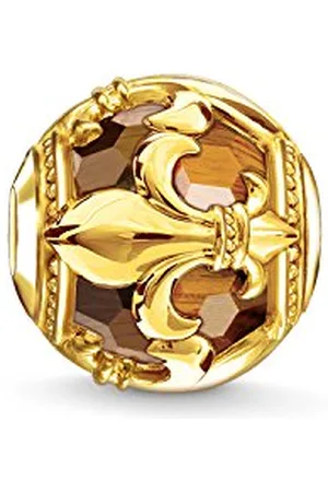 Thomas Sabo Damski koralik srebrny pozłacany tygrysie oko brązowy -K0235-887-2
