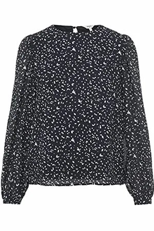 Object Damska bluzka Objmila L/S Top Noos, Sky Captain/AOP: Cloud Dancer, 36