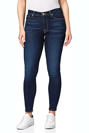 7 for all Mankind Damskie dżinsy Hw Skinny Crop Rinsed Blue Jeans
