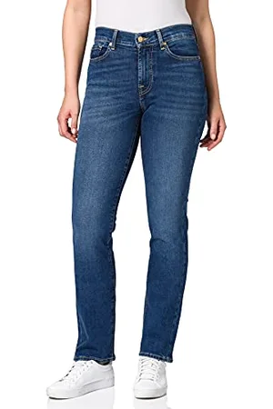 7 for all Mankind Damskie jeansy The Straight Mid Blue Jeans