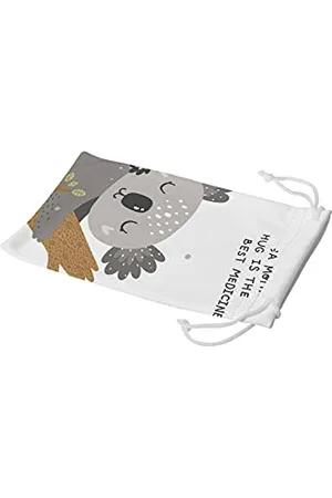 Bonamaison Etui na okulary z cyfrowym nadrukiem, etui na okulary przeciwsłoneczne, 100% bawełna, miękkie i smukłe, ochronne etui na okulary z zamknięciem na sznurek, 1 sztuka, 11 x 19 cm