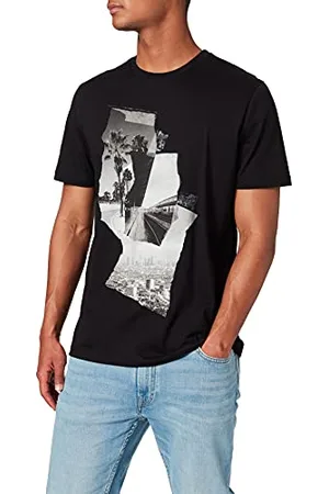 7 for all Mankind Męski Graphic Tee Photo Patch Black T-Shirt, , S
