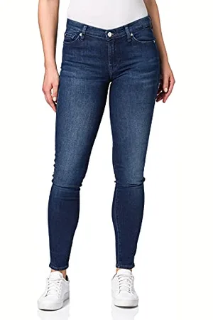 7 for all Mankind Damskie dżinsy The Skinny Dark Blue