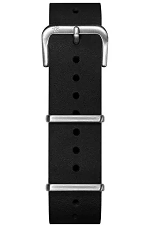 Oxygen Unisex Pin klamra skóra czarna 20 cm Pasek do Zegarka EX-NL-BL - 20-STR