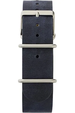 Timex Damski zegarek kwarcowy z niebieskim wyświetlaczem analogowym i niebieskim skórzanym paskiem TWC075800BL, , pasek