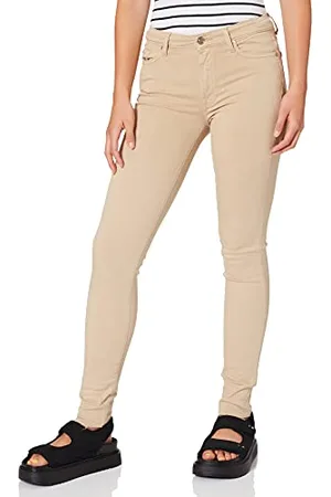 7 for all Mankind Damskie spodnie Hw Skinny Colored Slim Illusion with Raw Cut Sandcastle, , 27W x 30L