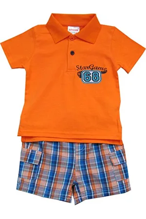 Schnizler Niemowlęta Star Game z T-shirtem w kratkę krótkie spodnie zestaw odzieży