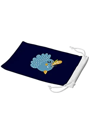 Bonamaison Etui na okulary z cyfrowym nadrukiem, etui na okulary przeciwsłoneczne, 100% bawełna, miękkie i smukłe, ochronne etui na okulary z zamknięciem na sznurek, 1 sztuka, 11 x 19 cm