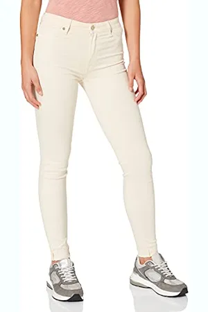 7 for all Mankind Damskie spodnie Hw Skinny Colored Slim Illusion with Raw Cut Cinnamon, , 30W / 30L
