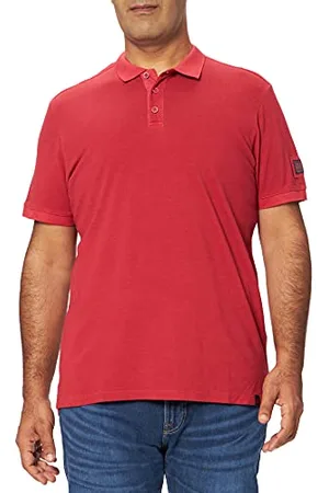 Timezone Męska koszulka polo w stylu vintage, szminka czerwona, M