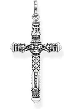 Thomas Sabo PE912-637-21 Rebel at Heart zawieszka w kształcie krzyża ze srebra wysokiej próby 925 czerniona, 4,3cm, szterlingowe, nie dotyczy.