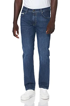 Bugatti Męskie dżinsy Denim Modern Fit z pięcioma kieszeniami, bawełna, stretch, niebieski, 35W / 32L