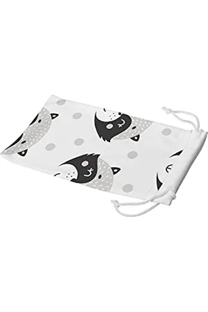 Bonamaison Etui na okulary z cyfrowym nadrukiem, etui na okulary przeciwsłoneczne, 100% bawełna, miękkie i smukłe, ochronne etui na okulary z zamknięciem na sznurek, 1 sztuka, 11 x 19 cm