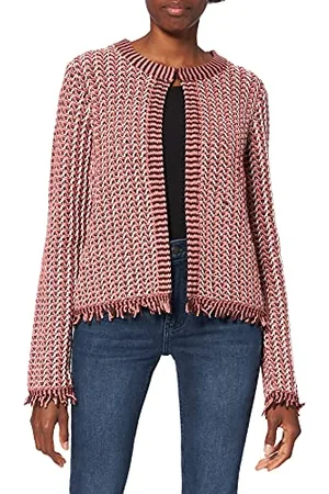 Gerry Weber Damska kurtka z dzianiny, kasztanowy/pastelowy różowy/off, 40