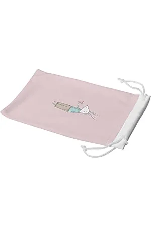Bonamaison Etui na okulary z nadrukiem cyfrowym, etui na okulary przeciwsłoneczne, 100% bawełna, miękkie i smukłe, etui ochronne na okulary z zamknięciem na sznurek, 1 sztuka, 11 x 19 cm,