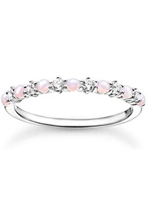 Thomas Sabo Damski pierścionek różowy i białe kamienie 925 sterling TR2343-166-7, 54, Metal szlachetny, Cyrkonia