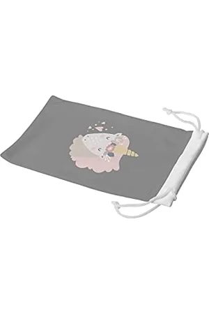 Bonamaison Etui na okulary z cyfrowym nadrukiem, etui na okulary przeciwsłoneczne, 100% bawełna, miękkie i smukłe, ochronne etui na okulary z zamknięciem na sznurek, 1 sztuka, 11 x 19 cm