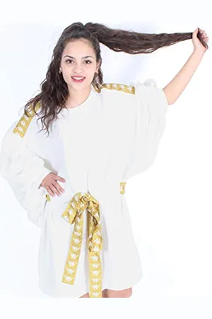 Kappa Damska bluza Aourlot 222 Banda Sweat z sukienką, biała/żółta (White Off/Yellow Gold), XL