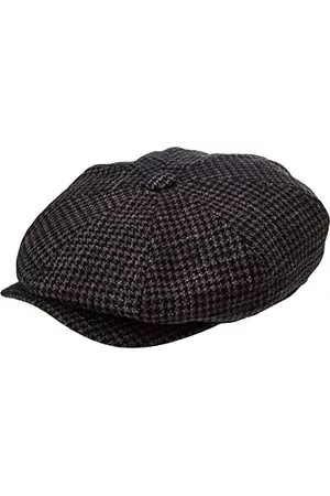 Hackett Mężczyzna Kapelusze - Męska czapka Bakerboy Tattersail Hat, 9BGGrey/Multi, S