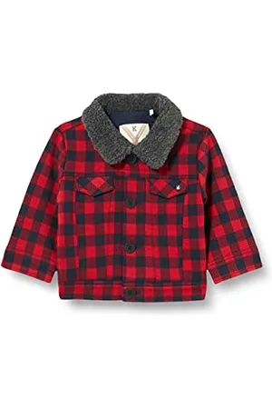 IKKS Chłopięca kurtka z dzianiny Veste En Maille Marine Et Rouge À Carreaux, , 12 miesi?cy