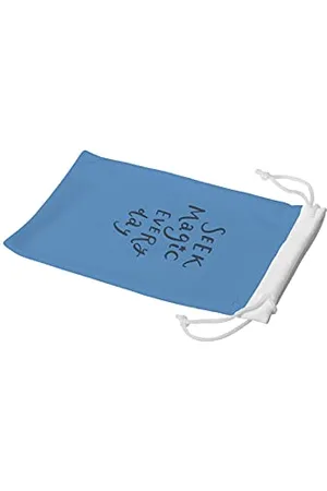 Bonamaison Etui na okulary z cyfrowym nadrukiem, etui na okulary przeciwsłoneczne, 100% bawełna, miękkie i smukłe, ochronne etui na okulary z zamknięciem na sznurek, 1 sztuka, 11 x 19 cm