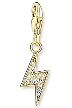 Thomas Sabo Sabo Damen Charm Anhänger Blitz 925er Sterlingsilber 750er Gelbgold Vergoldung mit Zirkonia, 1882-414-14