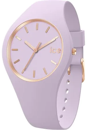 Ice-Watch ICE glam brushed Lavender - damski fioletowy zegarek z silikonowym paskiem - 019531 (Medium)