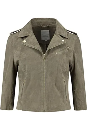 GOOSECRAFT Damska kurtka GC Alanis morisette Leather Jacket, Olive, M