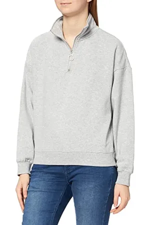 Object Damska bluza OBJKAISA L/S Zip Sweat Sweatshirt NOOS Light, Grey Melange, XS
