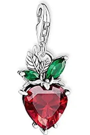 Thomas Sabo Damen Charm Anhänger Erdbeere 925er Sterlingsilber mit Zirkonia, 1877-667-7