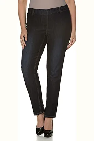 Ulla Popken Duże rozmiary damskie duże rozmiary | Jeggings, spodnie, dżinsy | Slim Fit, Skinny | gumka dookoła, komfort rozciągania | do rozmiaru 120 |, , 42 PL