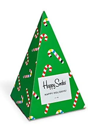 Happy Socks Holiday Tree Gift Box, kolorowe i zabawne, Skarpety dla kobiet i mężczyzn, 3 pary (41-46)