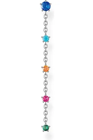 Thomas Sabo Damen Einzel Ohrstecker Vintage mit Bunten Steinen 925er Sterlingsilber mit Zirkonia, H2194-477-7