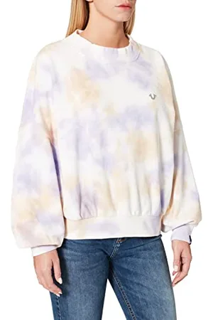 True Religion Damska bluza Crewneck Batman Batik Lavendar, , XL