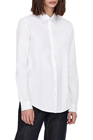 Armani Exchange Kobieta Eleganckie - Damska swobodna i elegancka koszula, biały (Optic White 1000), L